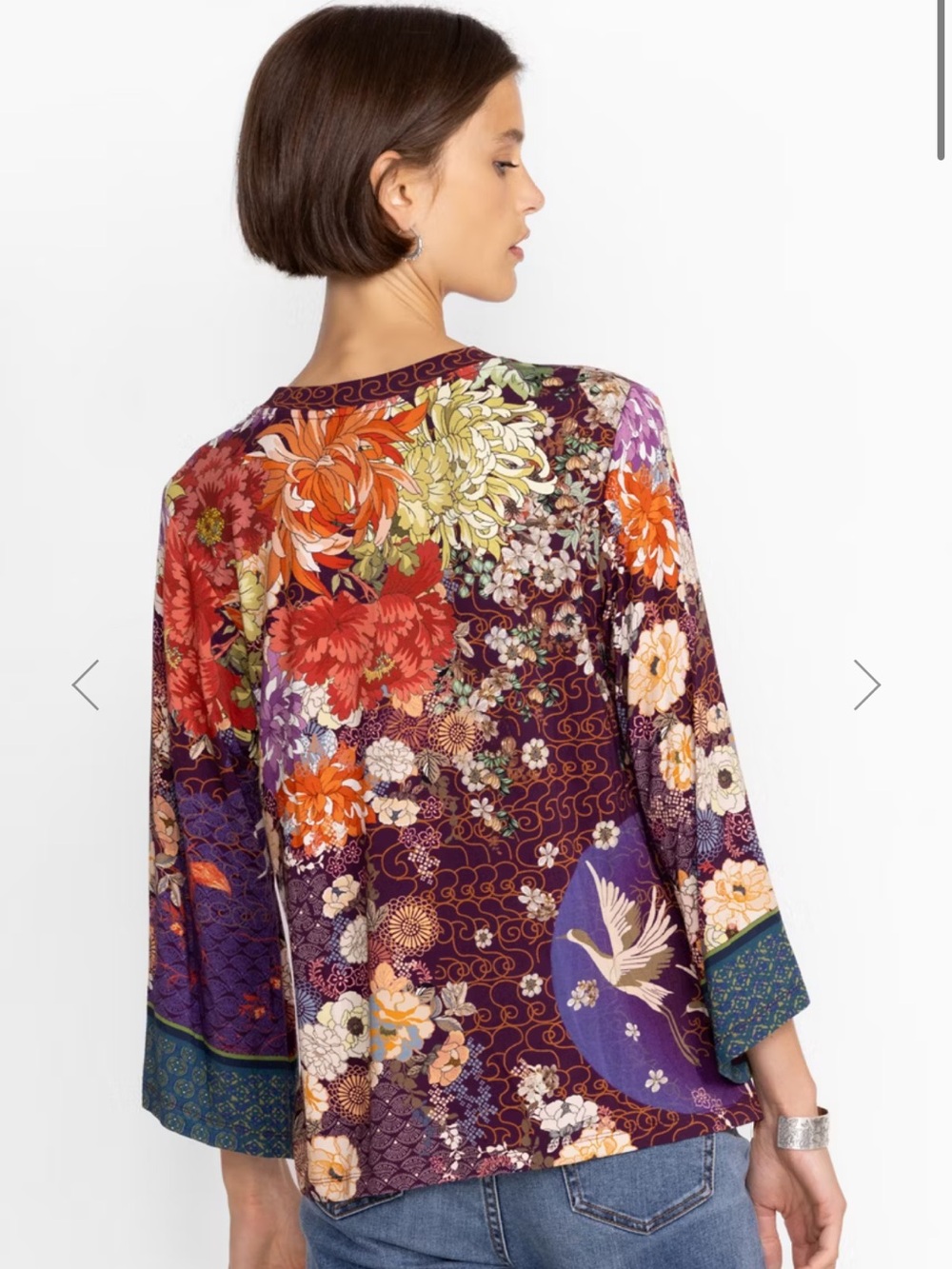 Johnny Was Phoenix Kimono Sleeve Tee - Picture 3 of 11